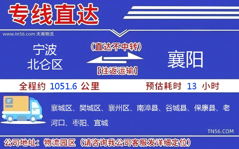 寧波北侖區到襄陽物流公司