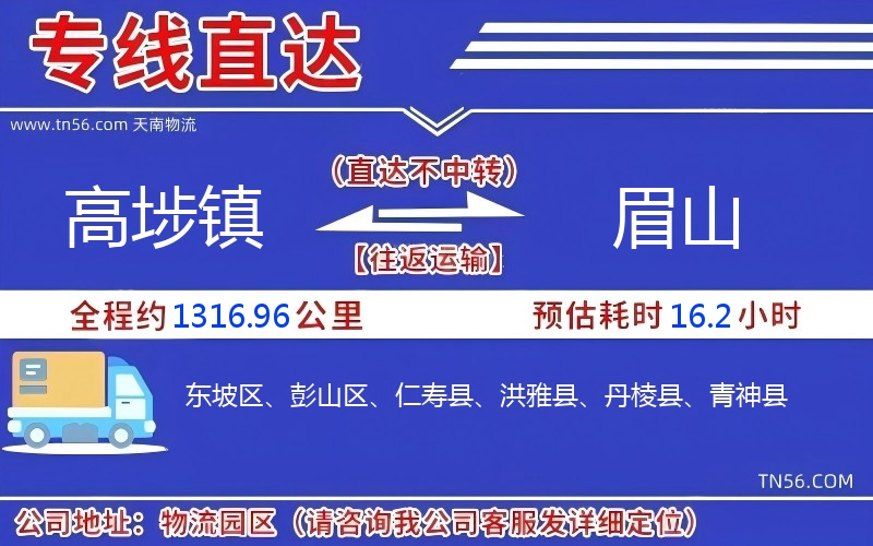 高埗鎮到眉山物流公司