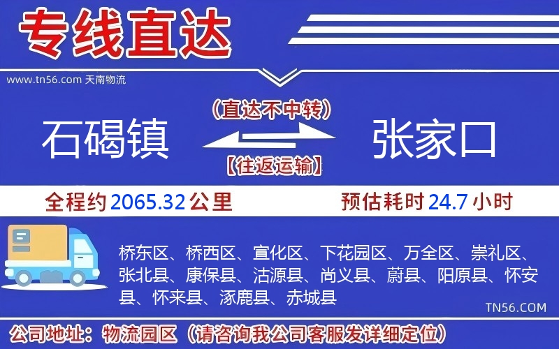 石碣鎮到張家口物流公司