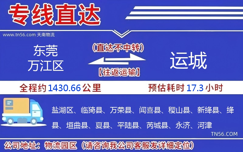 東莞萬江區到運城物流公司
