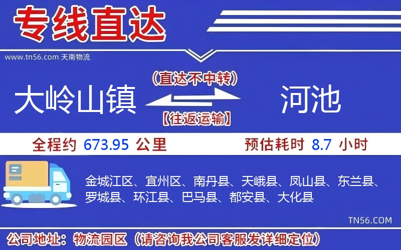 大嶺山鎮到河池物流公司