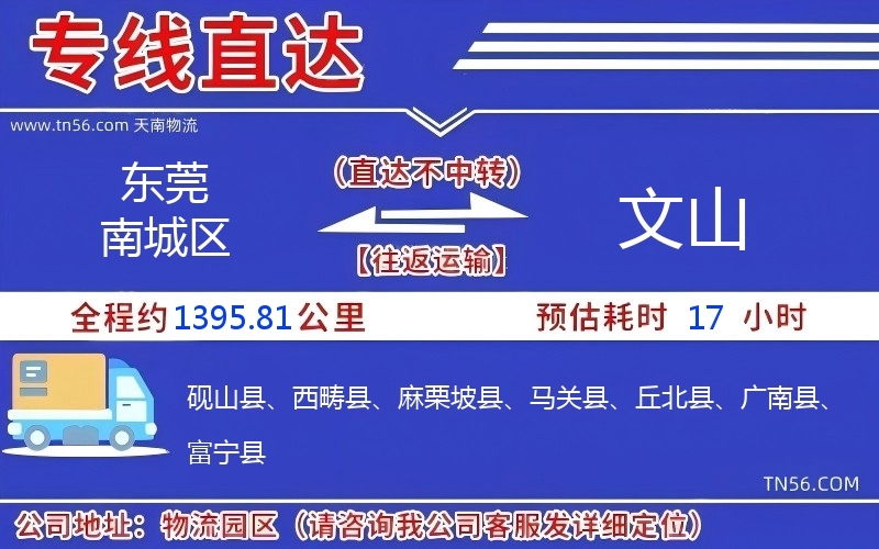 東莞南城區(qū)到文山物流公司